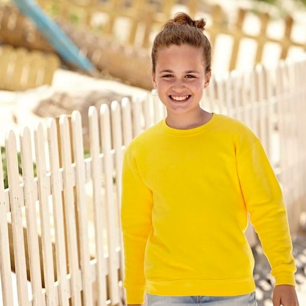 Fruit Of The Loom Kids Girls/Boys Classic 80/20 Set-In Sweatshirt Top RW3154 - Picture 23 of 26